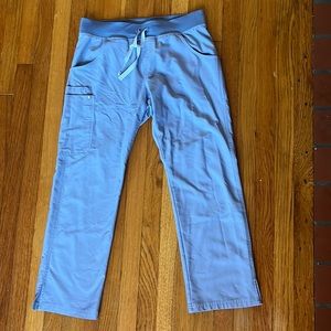 Figs Kade Cargo Scrub Pants - Vapor Blue Space Dye - Medium Petite